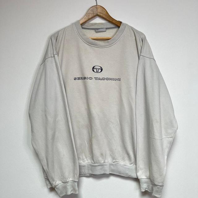 Sergio Tacchini Men's Sweatshirt - Grey/Cream - XL on Productcaster.