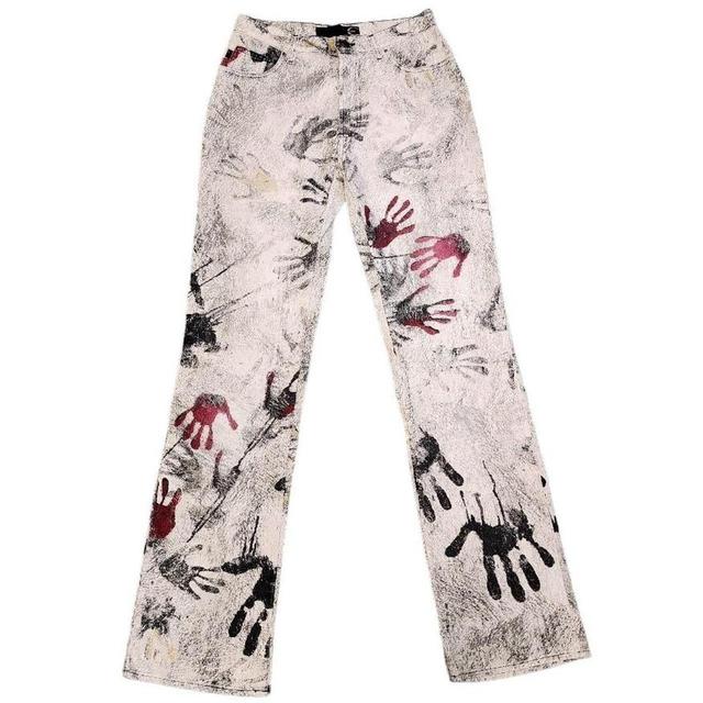 Roberto Cavalli Women's Flare Jeans - White - UK 8 on Productcaster.