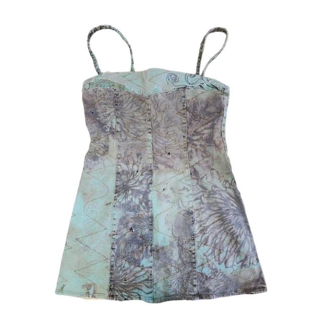 Roberto Cavalli Women's Mini Dress - Tan/Blue - 12 on Productcaster.