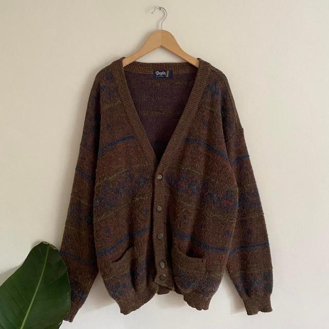 Vintage Men's Cardigan - Blue - XL on Productcaster.