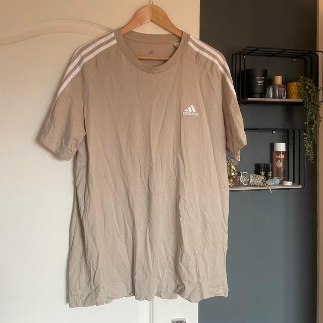 Adidas Women's T-shirt - Tan/Cream - L on Productcaster.