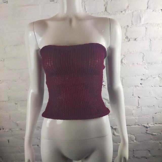 Handmade Women's Vest - Burgundy - S on Productcaster.