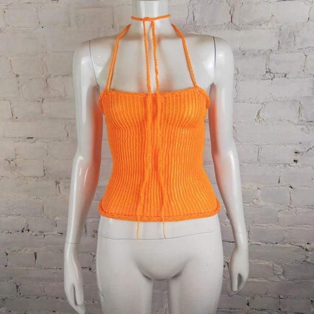 Handmade Women's Vest - Orange - S on Productcaster.