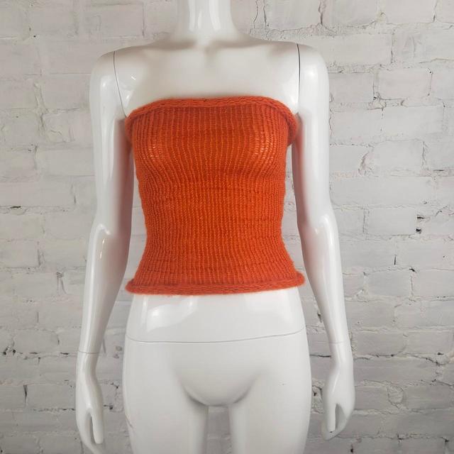 Handmade Women's Vest - Orange - S on Productcaster.