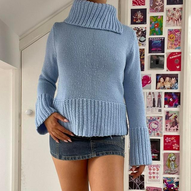 Vintage Women's Jumper - Blue - S on Productcaster.