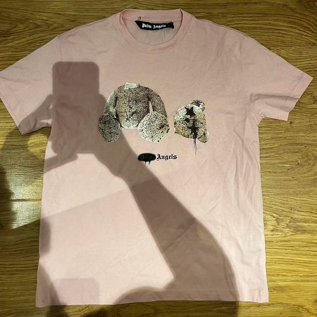 Palm Angels Men's T-shirt - Pink/Cream - M on Productcaster.