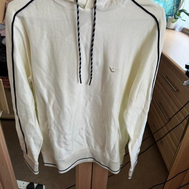 Emporio Armani Men's Hoodie - Cream/White - S on Productcaster.