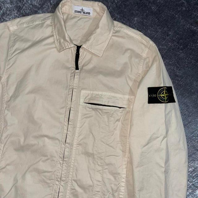 Stone Island Men's Jacket - Cream - M on Productcaster.