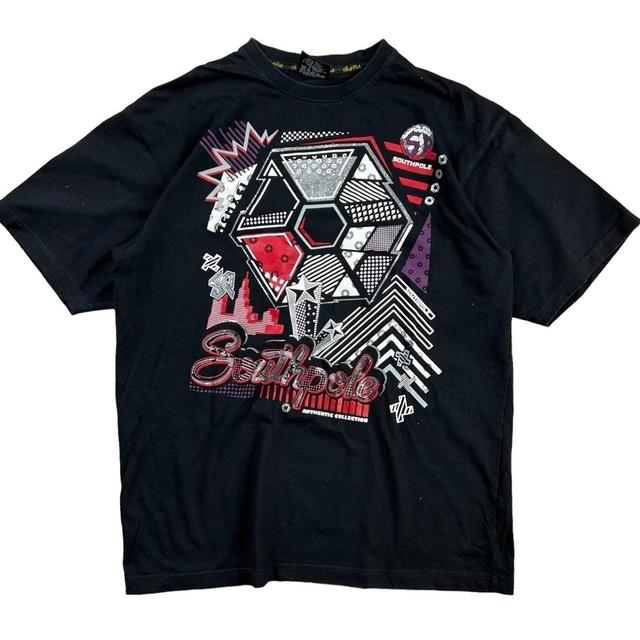 Southpole Men's T-shirt - Black/Red - XL on Productcaster.