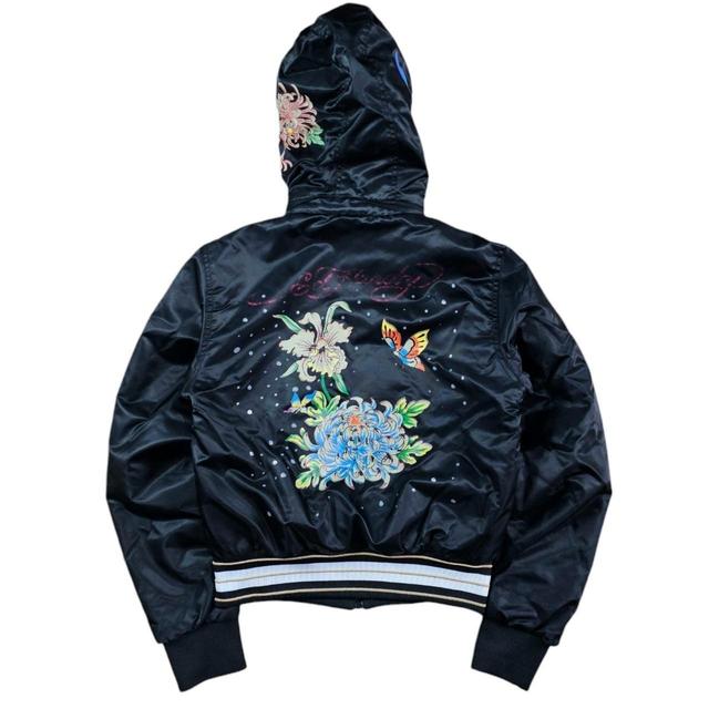 Ed Hardy Women's Bomber Jacket - Black/White - UK 8 on Productcaster.