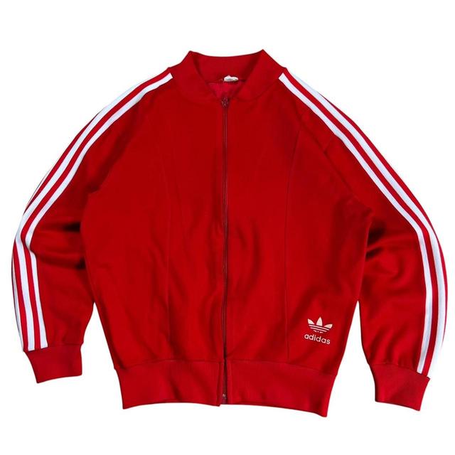 Adidas Men's Sweatshirt - Red/White - M on Productcaster.