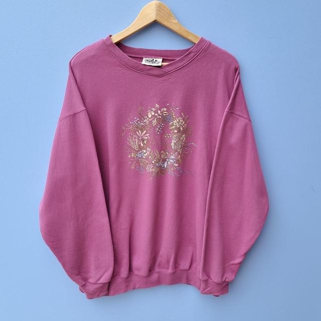 Vintage Women's Sweatshirt - Pink - XL on Productcaster.