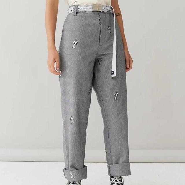 Lazy Oaf Women's Embroidered Trousers - Black/White - UK 16 on Productcaster.