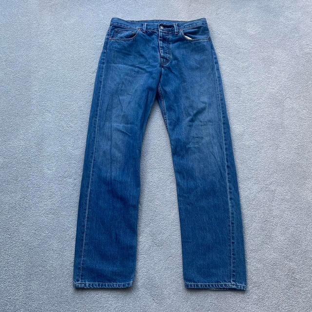 Our Legacy Men's Straight leg Ripped Jeans - Blue/Navy - S on Productcaster.