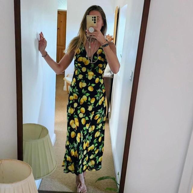 Topshop Women's Maxi Dress - Black/Yellow - 8 on Productcaster.