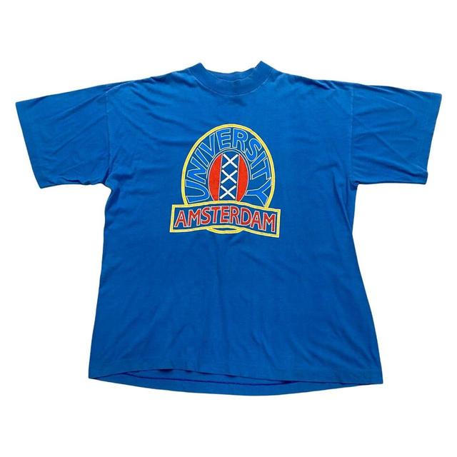 Vintage Men's T-shirt - Blue - XL on Productcaster.