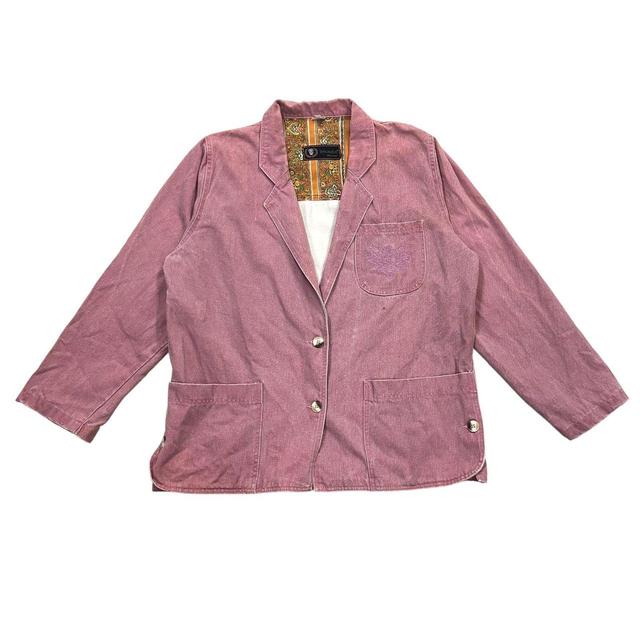 Vintage Women's Tailored jacket - Pink - S on Productcaster.