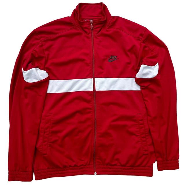 Nike Men's Lightweight Jacket - Red/White - L on Productcaster.