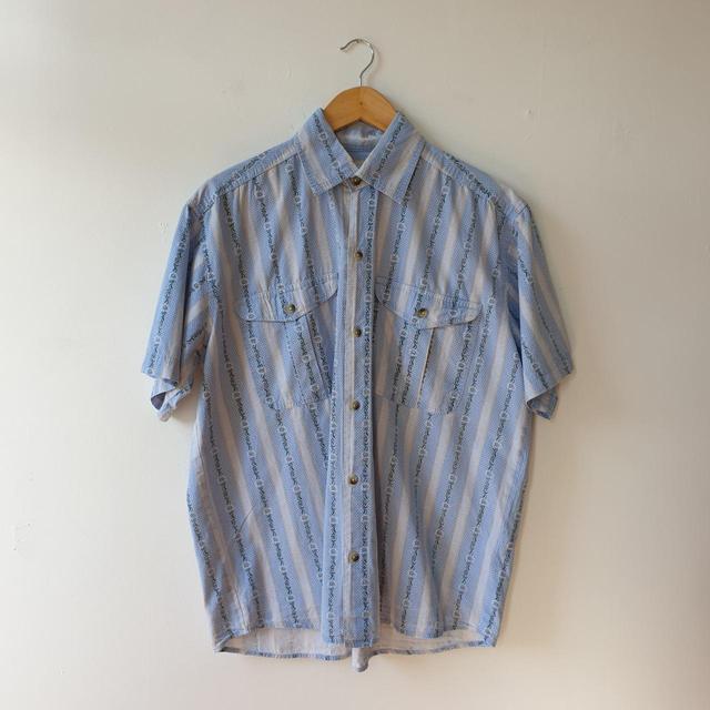 Vintage Men's Shirt - Blue/Multi - L on Productcaster.