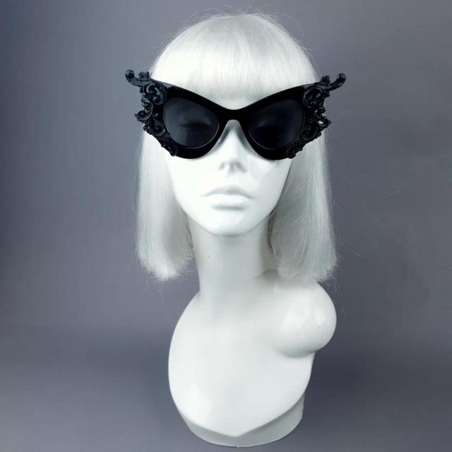 Custom Women's Cat eye Sunglasses - Black on Productcaster.