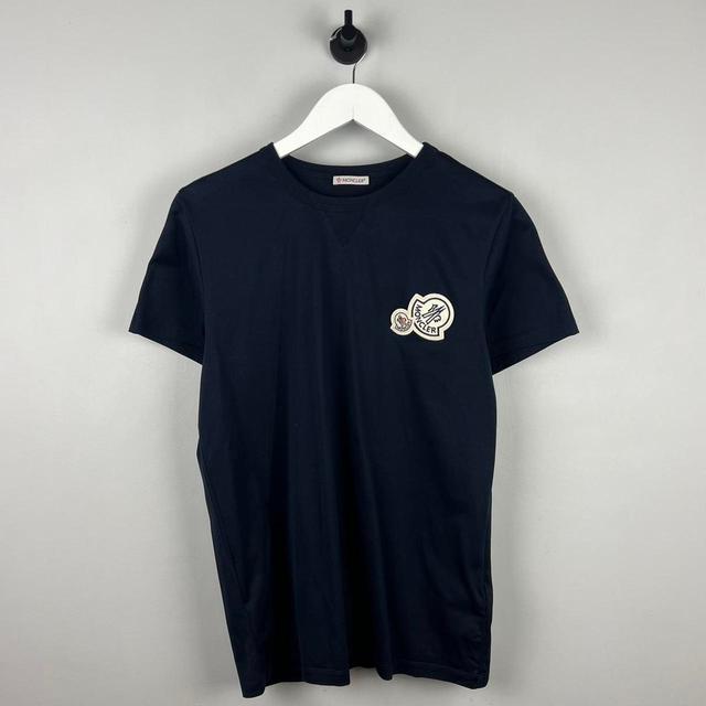 Moncler Men's T-shirt - Blue/Navy - S on Productcaster.