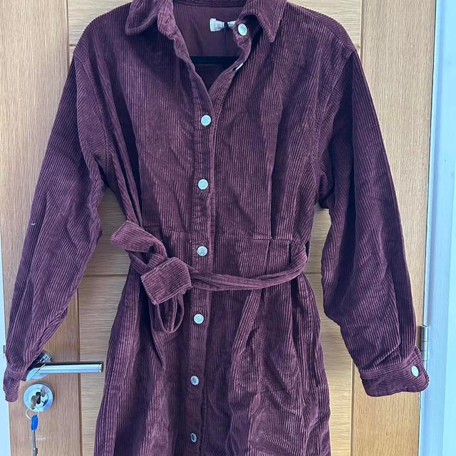 Women's Shirt Dress - Burgundy/Brown - S on Productcaster.