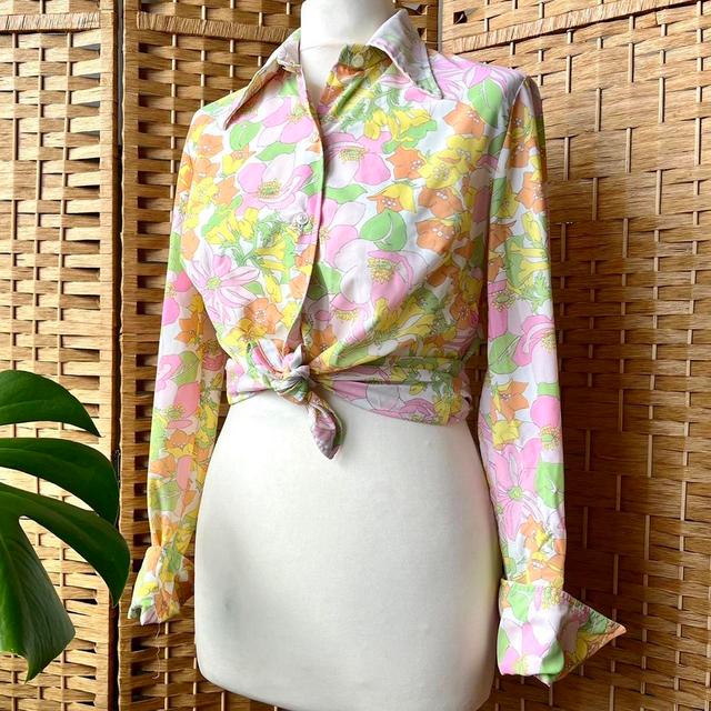 St Michael Women's Blouse - Pink/Green - 12 on Productcaster.