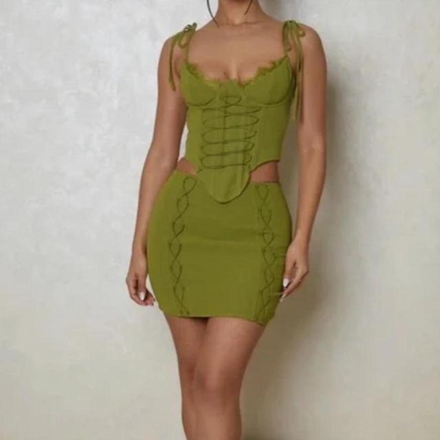 Mars The Label Women's Bodycon Dress - Green/Khaki - 12 on Productcaster.