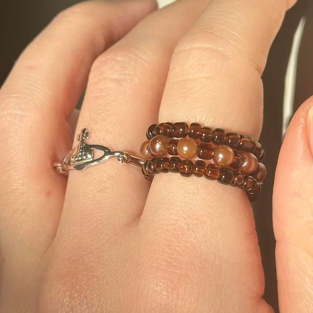 Handmade Women's Ring - Brown on Productcaster.