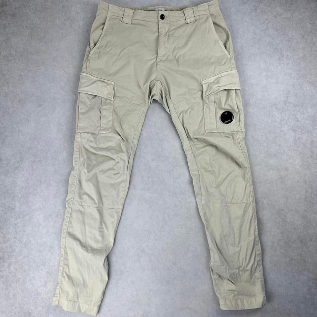 CP Company Men's Trousers - Cream - 34" on Productcaster.