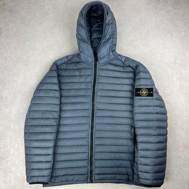 Stone Island Men's Puffer Jacket - Blue - XL on Productcaster.