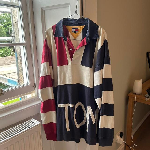 Tommy Hilfiger Men's Jumper - Red/Navy - L on Productcaster.