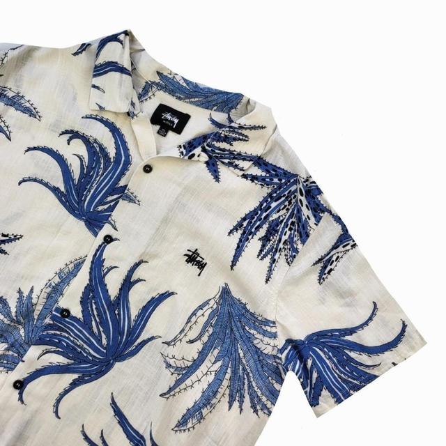 Stüssy Men's Shirt - Cream/Blue - XL on Productcaster.