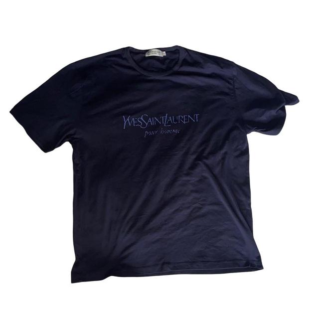 Yves Saint Laurent Men's T-shirt - Navy/Blue - XL on Productcaster.