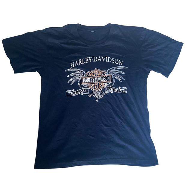 Harley Davidson Men's T-shirt - Navy/White - M on Productcaster.