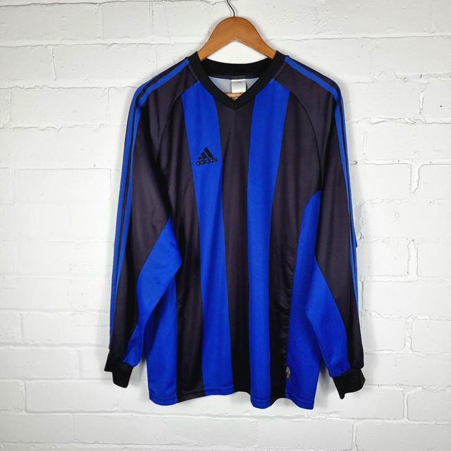 Adidas Men's T-shirt - Black/Blue - L on Productcaster.