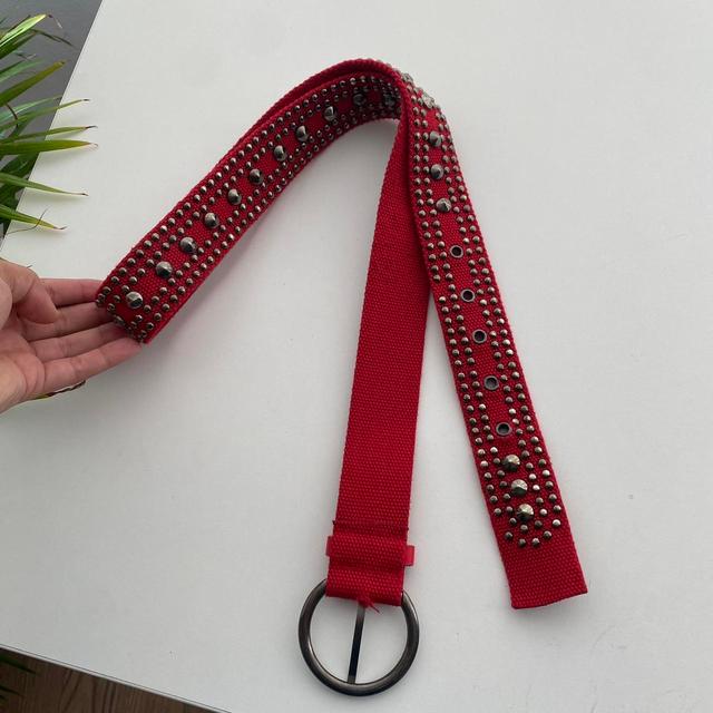 Women's Belt - Red/Silver on Productcaster.