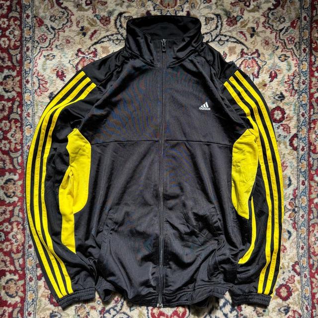 Adidas Men's Hoodie - Black/Yellow - M on Productcaster.