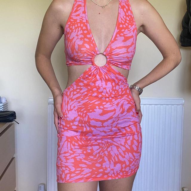 Preloved Women's Bodycon Dress - Pink/Multi - 6 on Productcaster.