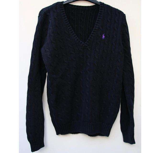 Ralph Lauren Women's Jumper - Black/Purple - L on Productcaster.