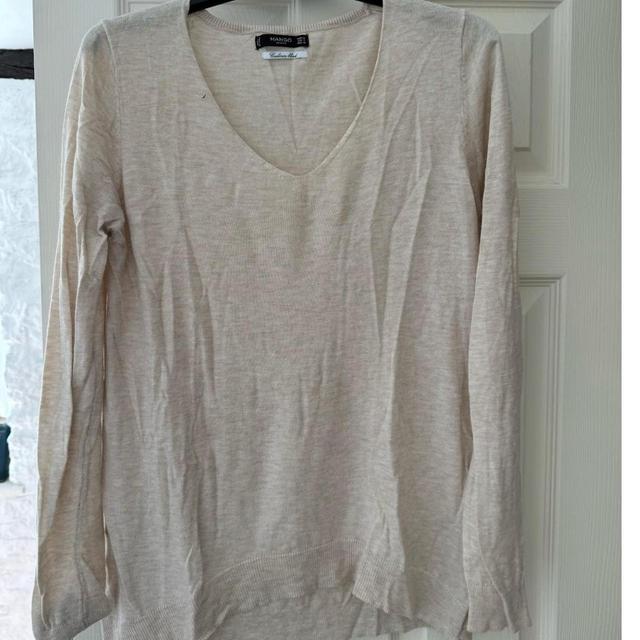 Mango Women's Jumper - Cream/Tan - M on Productcaster.