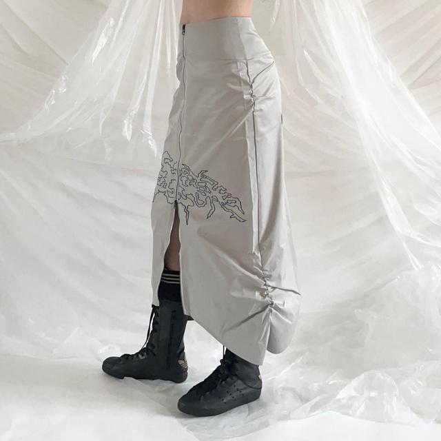 Designer Women's Maxi Skirt - Grey - One size on Productcaster.