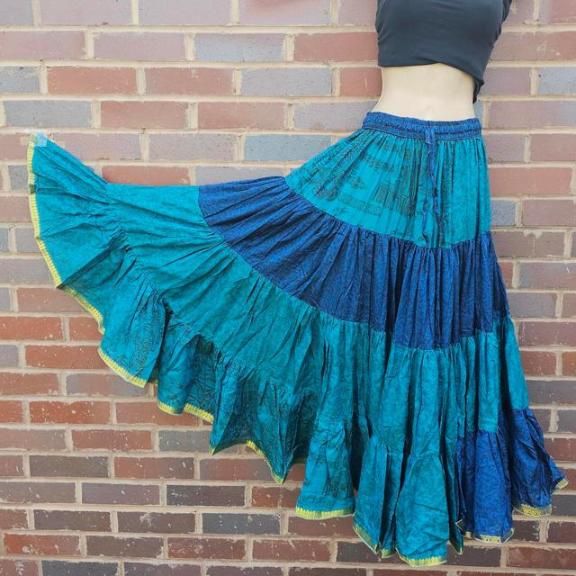 Handmade Women's Maxi Skirt - Blue - One size on Productcaster.