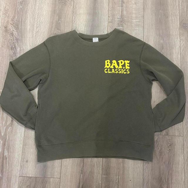 BAPE Men's Sweatshirt - Khaki - L on Productcaster.