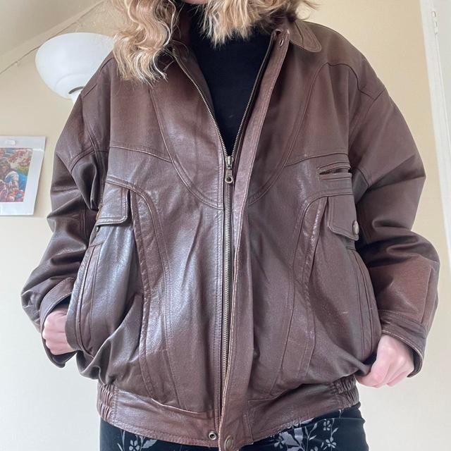 Men's Bomber Jacket - Brown - L on Productcaster.