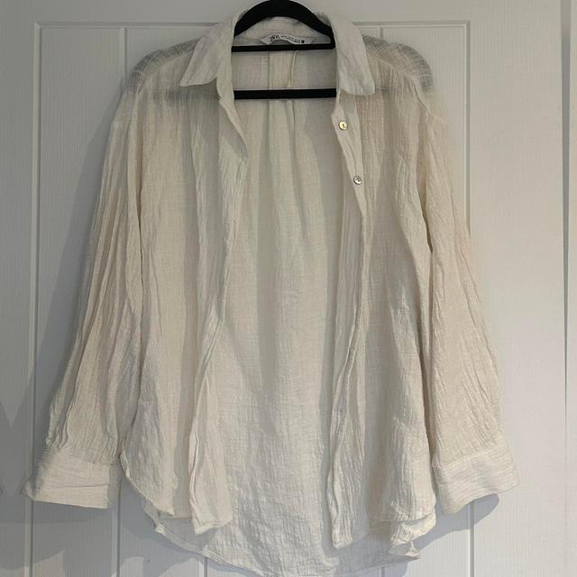 Zara Women's Shirt - Cream - XS on Productcaster.