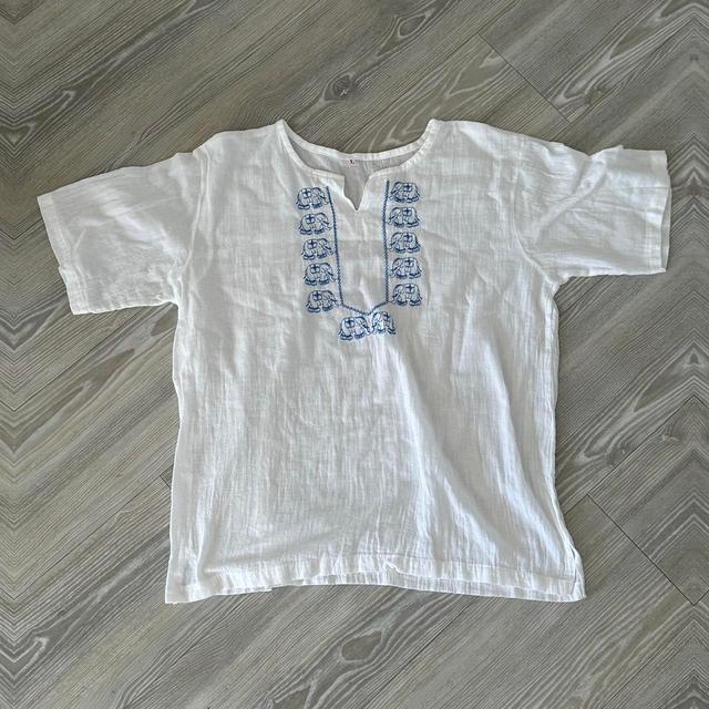 Women's T-shirt - White/Blue - L on Productcaster.