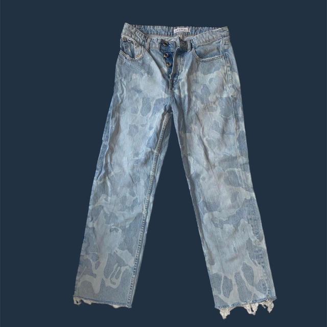 Denim & Co. Women's Distressed Jeans - Blue/White - UK 12 on Productcaster.