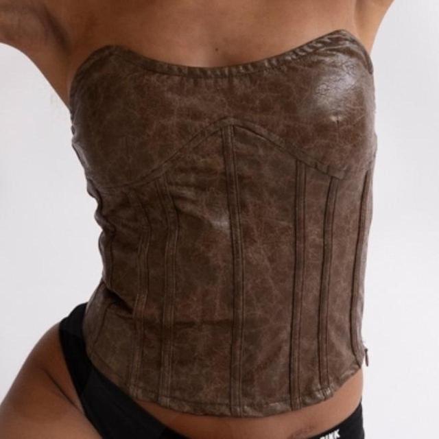 PrettyLittleThing Women's Corset - Brown - 6 on Productcaster.