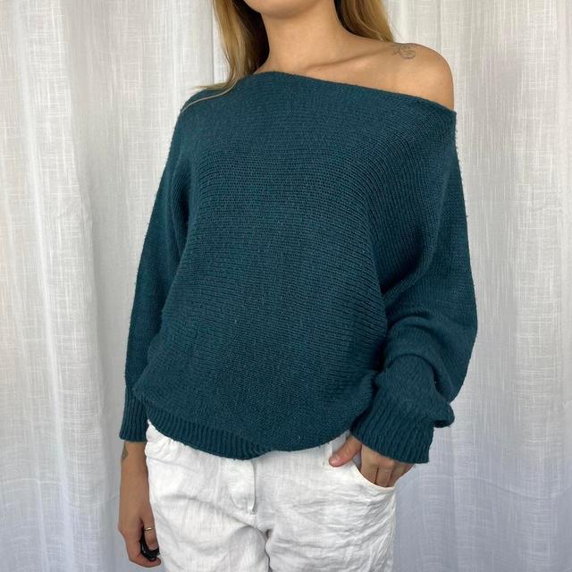 Vintage Women's Jumper - Blue - L on Productcaster.